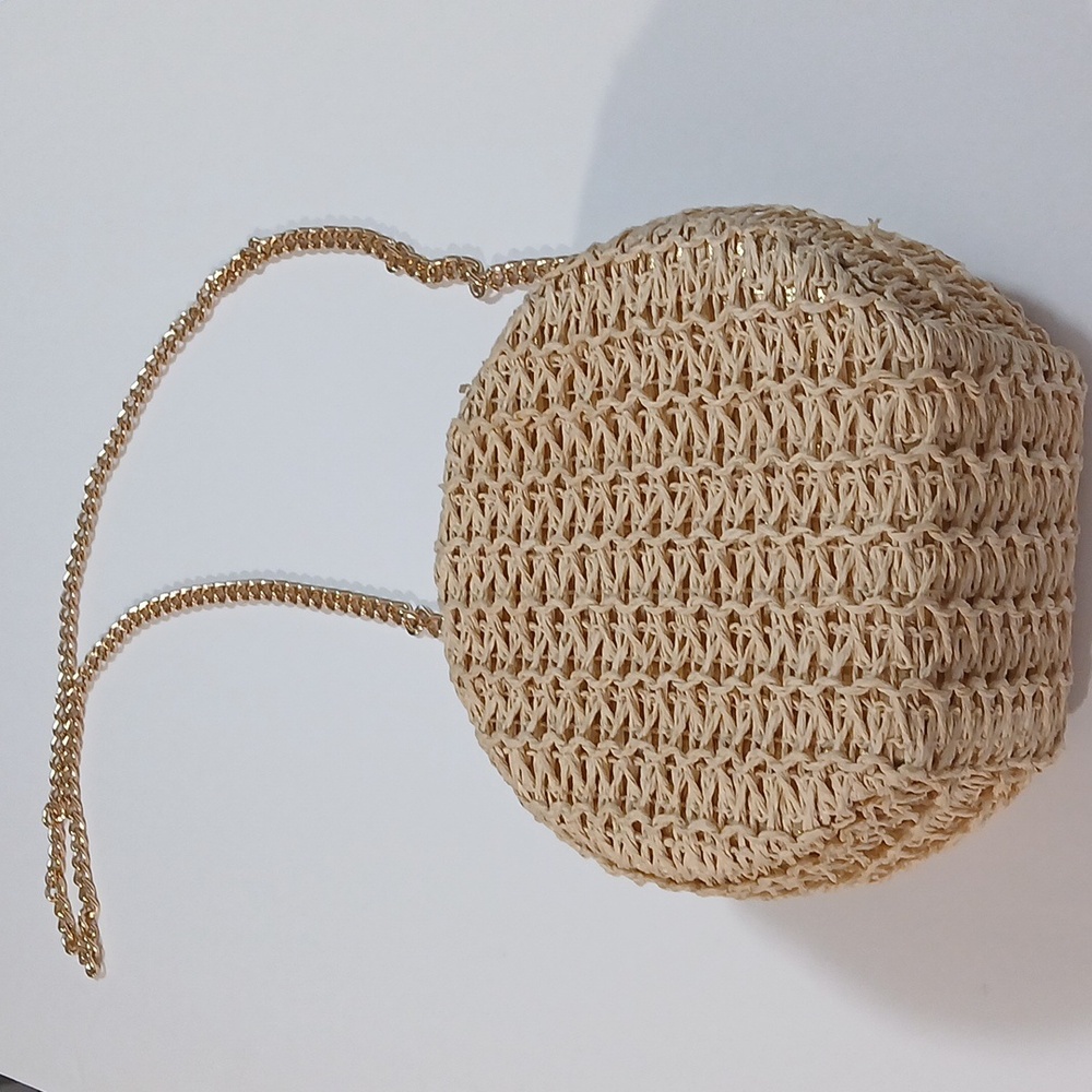 Chic Tan Woven Crossbody Bag